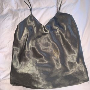 Olive Green Used Vintage V Neck Pullover Large